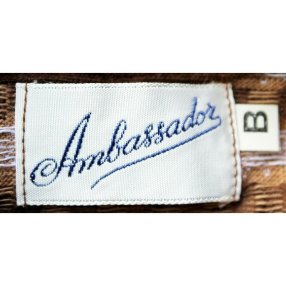 Vtg 1960s Ambassador Polyester Dress Brown Leggings Diamond Square Casual Long - Picture 6 of 11